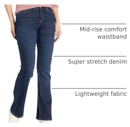 Levi Strauss Signature Gold Women's Mid-Rise Bootcut Jeans Stretch Denim, (Also Available in Plus)