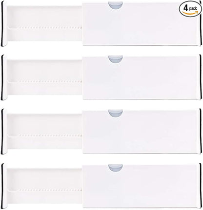Kingrol 4 Pack 11-17 Inch Expandable Drawer Organizers Dividers with Nonslip Ends, Household Separators for Kitchen Utensils Dressers Clothes Craft Office Supplies