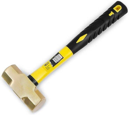 Stark USA 3LBS Brass Head Sledge Hammer Fiber Glass 13-inch Handle With Comfortable Grip, Non-Sparking, 3-Pounds