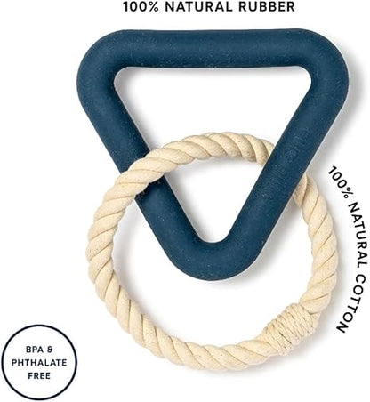 Wild One Triangle Tug Dog Toy - Medium  Large Breeds, Rope Toy, Durable for Average Chewers, Blue