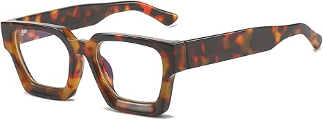 JOVAKIT Fashion Square Blue Light Glasses for Men Women Simple Designer Style Thick Frame Computer Eyeglasses Anti Eyestrain