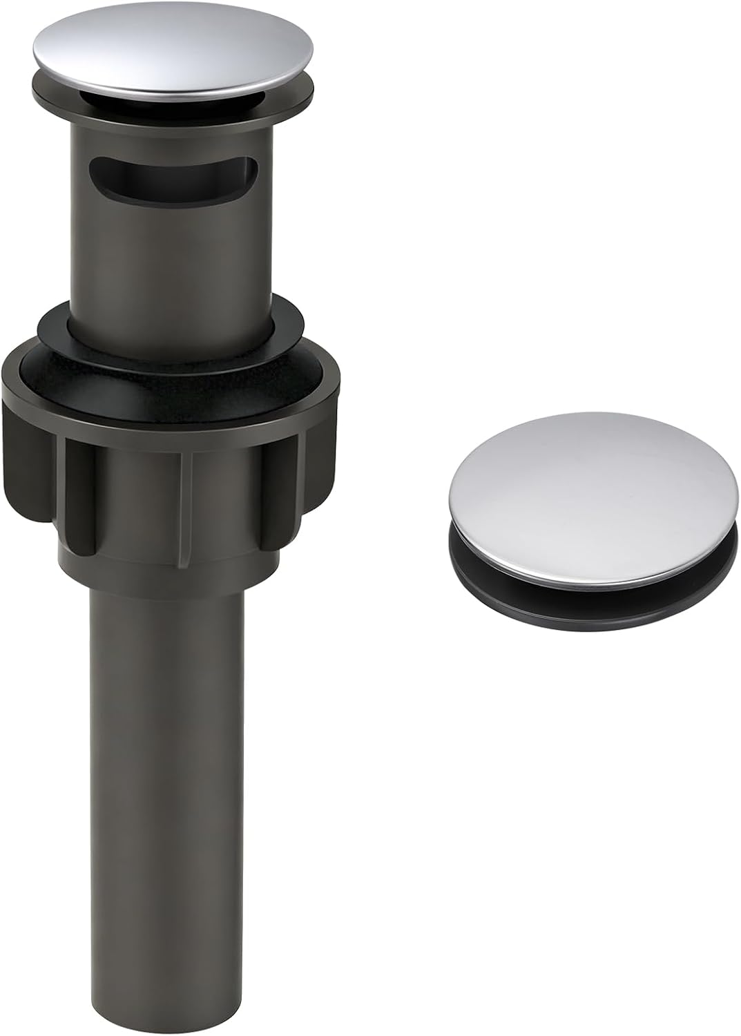 ARCORA Pop Up Sink Drain with Overflow, Chrome Bathroom Sink Drain, Pop Up Drain for Vessel Sink