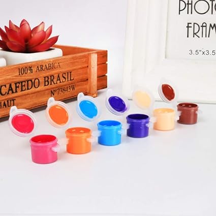 Forart Acrylic Paint Set 12 Colors Art Craft Paint Set Paint Cups Paint Party Supplies Basics Acrylic Paint Containers (No Paint Brushes Included)