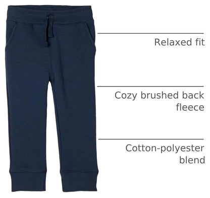 Essentials Boys and Toddlers' Fleece Jogger Sweatpants with Elastic Waist and Drawstring