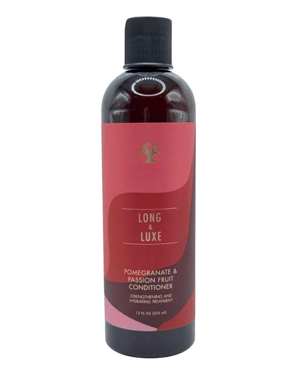 Long & Luxe Strengthening Shampoo & Conditioner Duo (12 oz Each) – For Length Retention & Breakage Prevention – With Pomegranate & Passion Fruit – Sulfate-Free