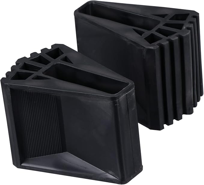 2pcs Floor Mat Foot Pads Folding Ladder Ladders Stepper Shoe Feet Non Bumper Construction Furniture Legs Office Chair Mat for Hard Floor Ladder Pads Ladder Rest Mats Black Rubber WATIIFUFU