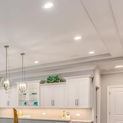 Maxxima 6 in. 5 CCT Ultra-Thin Recessed LED Downlight 1050 Lumens, Color Selectable 2700K-5000K (2700K3000K3500K4000K5000K), Canless, IC Rated, Slim, Dimmable, Junction Box Included