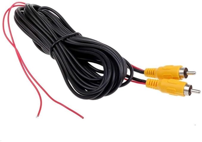 Car RCA CAR Reverse REVERSING Rear View Parking Camera Video Cable with Detection Wire Reverse Trigger Lead (6 Meters20FT)