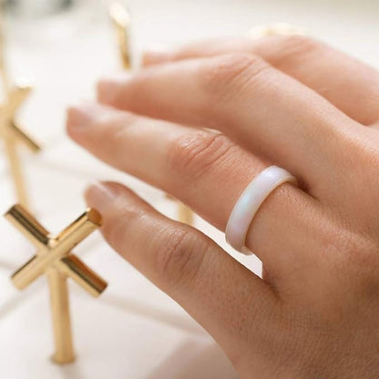 Enso Rings Thin Birthstone Silicone Ring – Unisex Wedding Engagement Band – Comfortable Breathable Band – 4.3mm Wide, 1.75mm Thick