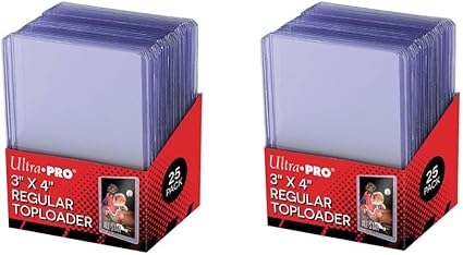 Ultra Pro 3" x 4" Super Clear Premium Toploader Card Protector  25-Count per Pack  2-Packs