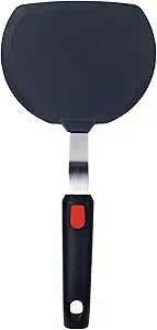 Silicone Pancake Spatula  Wide Beveled Edge Flipper with Stainless Steel Curved Handle  Heat Resistant Non-Stick Cooking