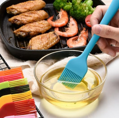 Silicon Basting Brushes, Heat Resistant Pastry Brushes, Spread Oil Butter Sauce Marinades for BBQ Grill Barbeque & Kitchen Baking (Blue)