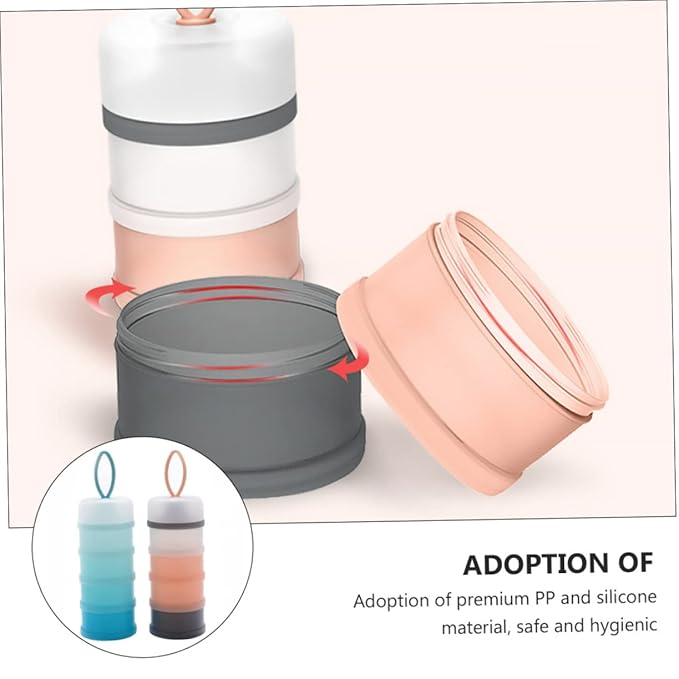 Kisangel 2pcs Box Milk Powder Box Kids Milk Powder Dispenser Outdoor Milk Powder Organizer Powder Container Three-Layer Milk Container Powder Milk Container Storage Box Pp Portable Baby