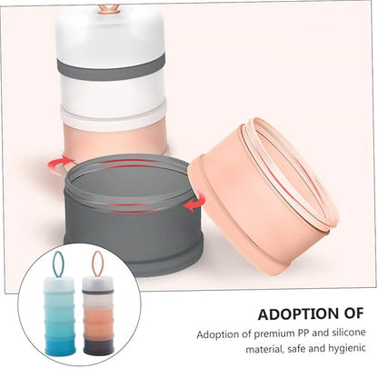 Kisangel 2pcs Box Milk Powder Box Kids Milk Powder Dispenser Outdoor Milk Powder Organizer Powder Container Three-Layer Milk Container Powder Milk Container Storage Box Pp Portable Baby