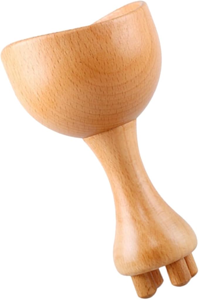 SOIMISS Dual Head Therapy Massage Tool Multi Functional Wooden Massage Cup for Shoulder Manual Massage Tools for Myofascial Release and Relaxation