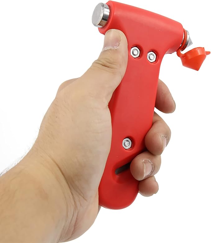 uxcell Red Plastic Shell Emergency Glass Window Breaking Hammer Breaker Escape Tool for Auto Car