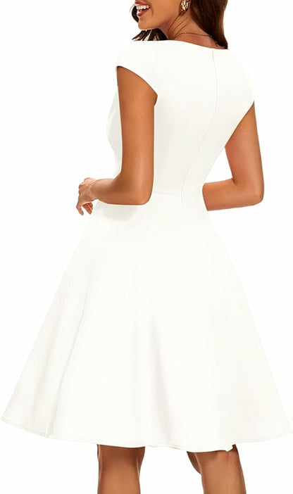 Bbonlinedress Womens 1950s Vintage Summer Cocktail Dress 50s 60s Retro Rockabilly Tea Party Swing Dress