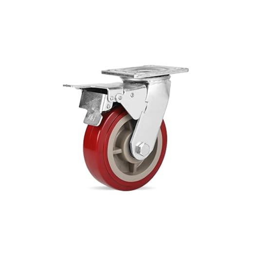 Hand Push Flatbed Wheels with Universal Wheels(Brake Wheel,6 inches)