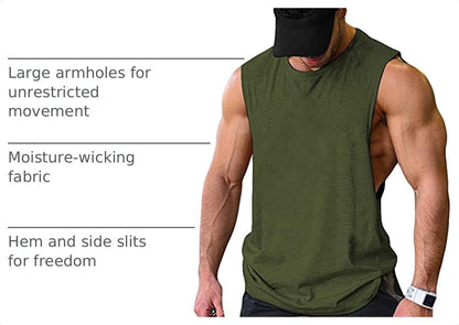 COOFANDY Men Workout Tank Top 2 Pack Gym Bodybuilding Sleeveless Muscle T Shirts.