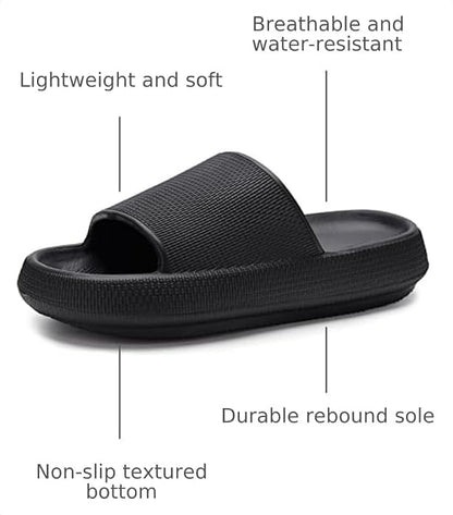 WHITIN Women's Slides with Cushioned Thick Sole Slippers for Home Wear Y13 | Comfort for Daily Wear, Waterproof & Easy to Clean, Indoor & Outdoor Versatility, Lightweight EVA for All-Day