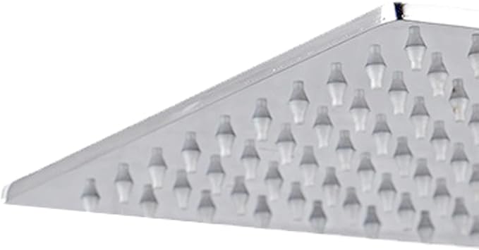 Stainless Steel Silicone Nozzle Shower Head, Adjustable Angle Square High-Pressure Rainfall Showerhead Replacement, 8 Inches