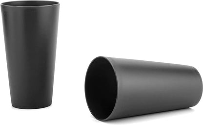 KX-WARE 32-ounce Plastic Tumblers Large Drinking Glasses, set of 12 Black