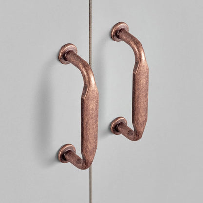 2 Pack Antique Copper Zinc Alloy Cabinet Handles - 3''(76mm) Hole Center Cabinet Pull Hardware for Bedroom, Kitchen L101
