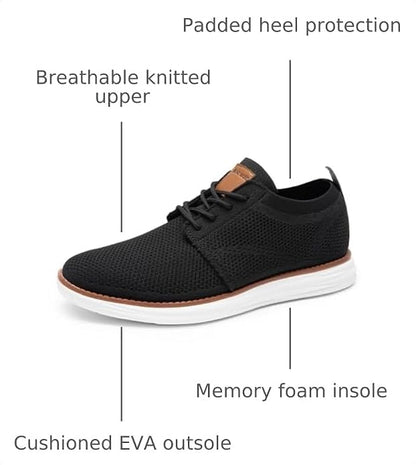 Bruno Marc Men's KnitFlex Breeze Mesh Sneakers Oxfords Lace-Up Lightweight Casual Walking Shoes