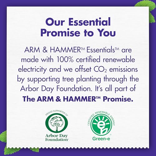 ARM & HAMMER Essentials Fluoride-Free Toothpaste, Whitening + Activated Charcoal Toothpaste, ( 2Pack of 4.3oz ) Tubes, Clean Mint, 100% Natural Baking Soda