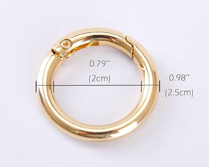 VanEnjoy 2/4/10/18/40 pcs O Ring for Purse Strap,1 inch Spring Rings for Handbag and Keys,2PCS Gold Hardware (Ï†1 IN-2PCS, Gold)