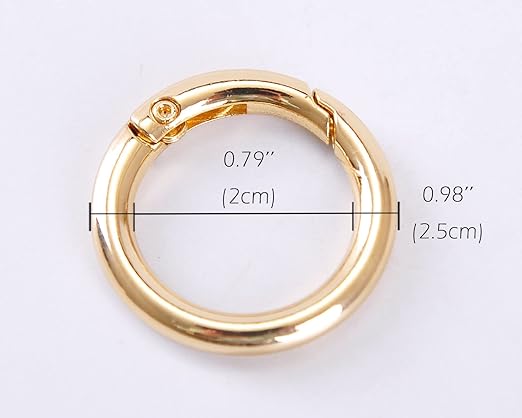 VanEnjoy 2/4/10/18/40 pcs O Ring for Purse Strap,1 inch Spring Rings for Handbag and Keys,2PCS Gold Hardware (Ï†1 IN-2PCS, Gold)