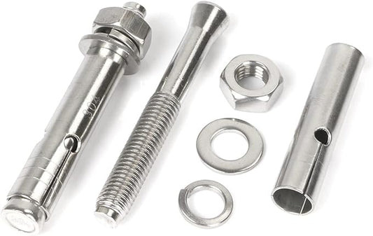 Stainless Steel M6 x 60mm Hex Head Sleeve Anchor, for Pad Eye Plate Hook Hanging Hardware 14" x 2-38" Expansion Bolt (4pcs Hex Sleeve Anchor)