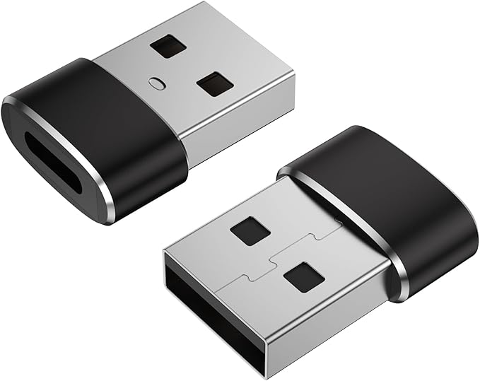 Meliya USB to USB C Adapter 2 Pack, USB C Female to USB A Male Charger Cable Converter for iWatch Ultra 9 8 7 SE,iPhone 15 14 13 12 11 Pro Max,iPad Pro Air 9 10 6 Mini