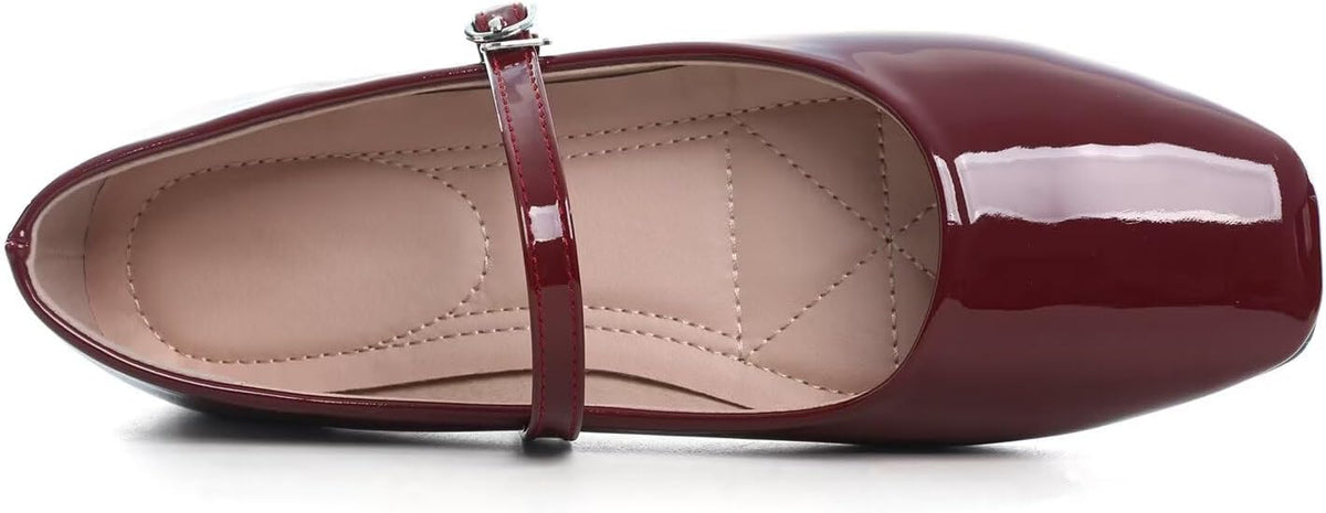 Women's Slip on Flats,Classy Round Toe Solid Classic Mary Jane Ballet Dance Shoes Soft Comfortable PU Flat Shoes