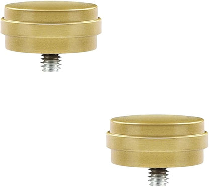 KAMANINA End Cap Replacement Finials for 34 or 58 Inch Curtain Rods, Warm Gold Drapery Rod Finials with M6 Standard Screws, Set of 2