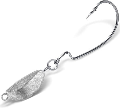 Dr.Fish 20 Pack Swimbait Jig, Texas Swinging Head Jig Weedless EWG Weighted Bass Fishing Hooks Walleye Freshwater 18oz-12oz