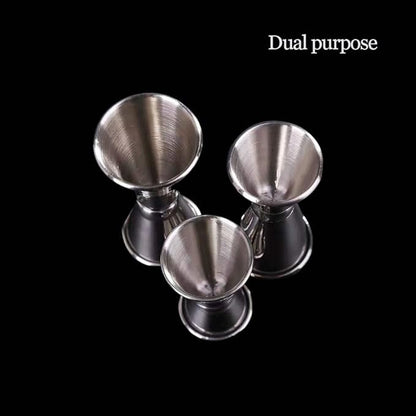 Double Jigger 0.5  1 oz 304 Stainless Steel with Recipe 15ml  30ml Measuring Cup Measure Liquor Quickly Accurately Cocktail Jigger Round Edge and Thin Waist for Comfort Holding