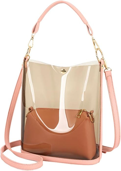 1 crossbody bucket bag for travel, women's bag, tolitree bag, travel barrel bag, handbag, handbag, chain bag, tennis bag, travel bag, pink color,