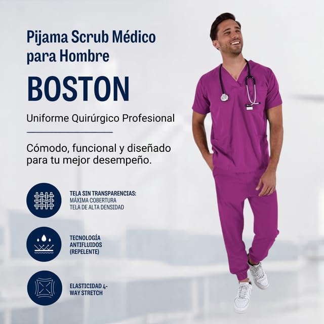 Black, Generic Scrub Sets Men's Boston Jogger