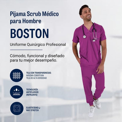 Black, Generic Scrub Sets Men's Boston Jogger