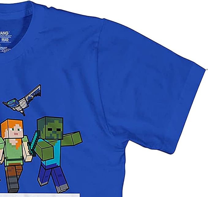 Minecraft Boys Video Game T-Shirt - Black and Green Creeper Face - Official Shirt