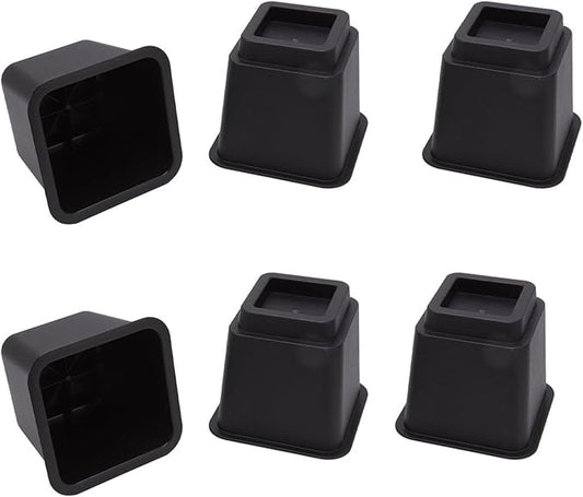 Jonlaki Bed Risers, 6pcs Plastic Sofa Risers 5in Furniture Risers Furniture Risers Bed Sofa Table Couch Chair Bed Raisers Blocks Couch Risers for Home Office Black
