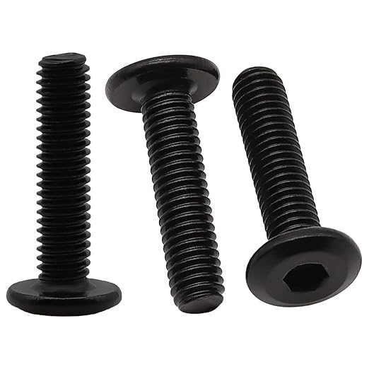 14-20 x 58" (30 PCS) Flat Head Socket Cap Screw, 304 Stainless Steel 18-8 Binding Screws, Full Thread, Connection Bolts, Furniture Bolts, Black Coated