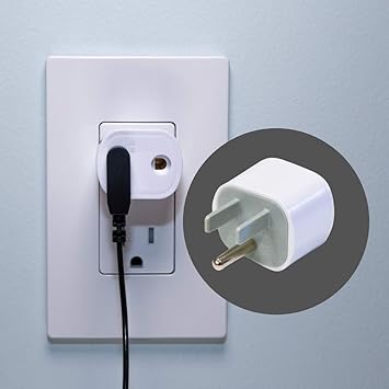 Safety Adapter U.S. (Type B Wall Outlets) for Grounding Mat, Earthing Sheet and Pillow Case
