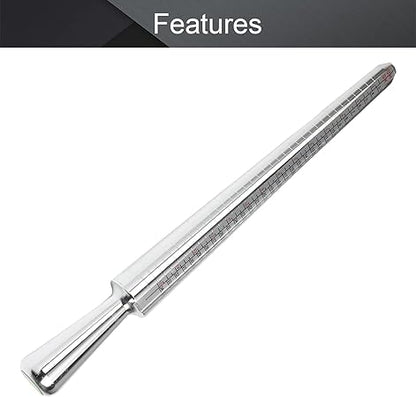 Utoolmart Ring Sizer Measuring Tool, 4 Scales (US, EU, HK and JP) Finger Measuring Stick Ruler Gauge, Aluminum Alloy Ring Measurement Tool, for Man or Women Jewelry Making Measuring
