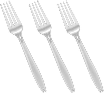 Clear Disposable Plastic Forks - 7" (Pack of 100) - BPA-Free, Recyclable, & Durable Catering Solution - Perfect for Parties, Events, Catering & Everyday Use