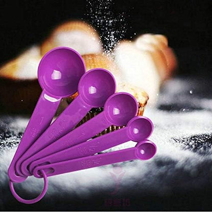 5 PCSSet Kitchen Measuring Spoon Teaspoon Coffee Sugar Scoop Baking Cooking Tool Kitchen Measuring Tool With Scale 3 Colors Clever treatment