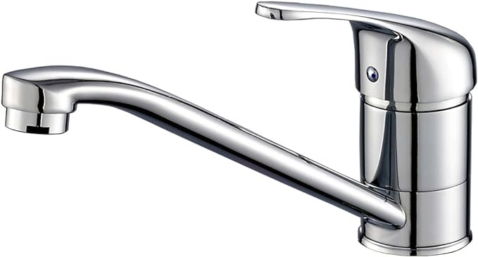 ROVATE Classic Single Handle Kitchen Sink Faucet, Brass 360 Degree Swivel Single Hole Mixer Faucet, Chrome