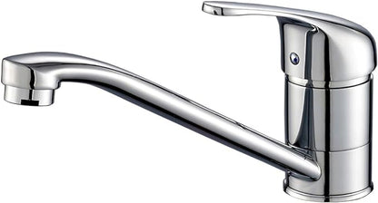 ROVATE Classic Single Handle Kitchen Sink Faucet, Brass 360 Degree Swivel Single Hole Mixer Faucet, Chrome