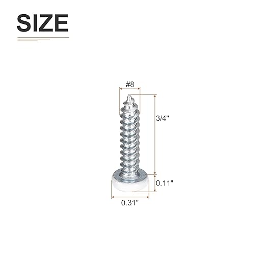 8x34" White Screws 25Pack - Zinc Plated Carbon Steel Pan Head Phillips Sheet Metal Screw Self-Tapping Screw Wood Screws